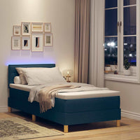 Letto a Sorgente LED con materasso Blu 90 x 190 cm Tessuto 3342330