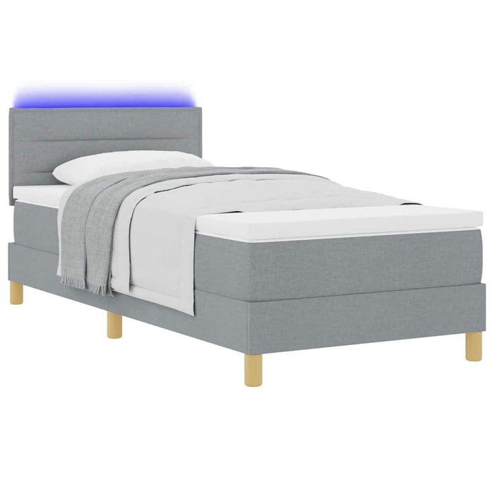 Letto a Sorgente LED Grigio chiaro 100 x 200 cm Tessuto 3342338