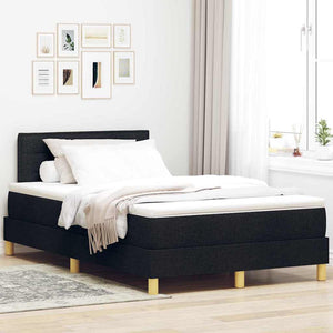 Letto a Sorgente LED con materasso Nero 120 x 200 cm Tessuto 3342354