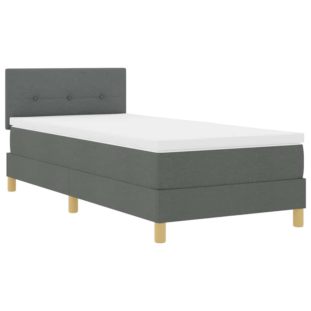 Letto a Sorgente LED Grigio scuro 100 x 200 cm Tessuto 3342416