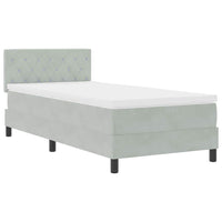 Letto a Sorgente LED Grigio chiaro 90 x 190 cm Velluto 3342554