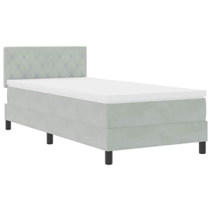 Letto a Sorgente LED Grigio chiaro 90 x 190 cm Velluto 3342554
