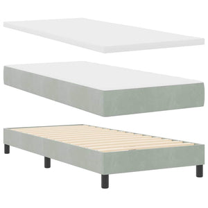 Letto a Sorgente LED Grigio chiaro 90 x 190 cm Velluto 3342554