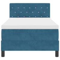 Letto a Sorgente LED con testiera-Rete con Testiera Blu Scuro 90 x 190 cm Velluto 564434