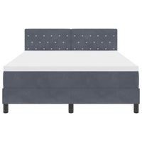 Letto a molle con testiera Grigio scuro 140 x 190 cm Velluto 3342585