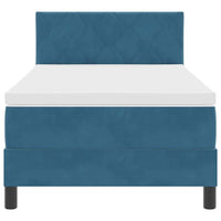 Letto a Sorgente LED con testiera-Rete con Testiera Blu Scuro 90 x 190 cm Velluto 617800
