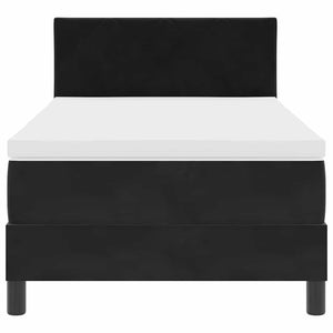 Letto a Sorgente LED con materasso Nero 90 x 200 cm Velluto 3342694