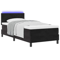 Letto a Sorgente LED con materasso Nero 90 x 200 cm Velluto 3342694