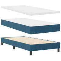 Letto a Sorgente LED con testiera-Rete con Testiera Blu Scuro 90 x 200 cm Velluto 140281