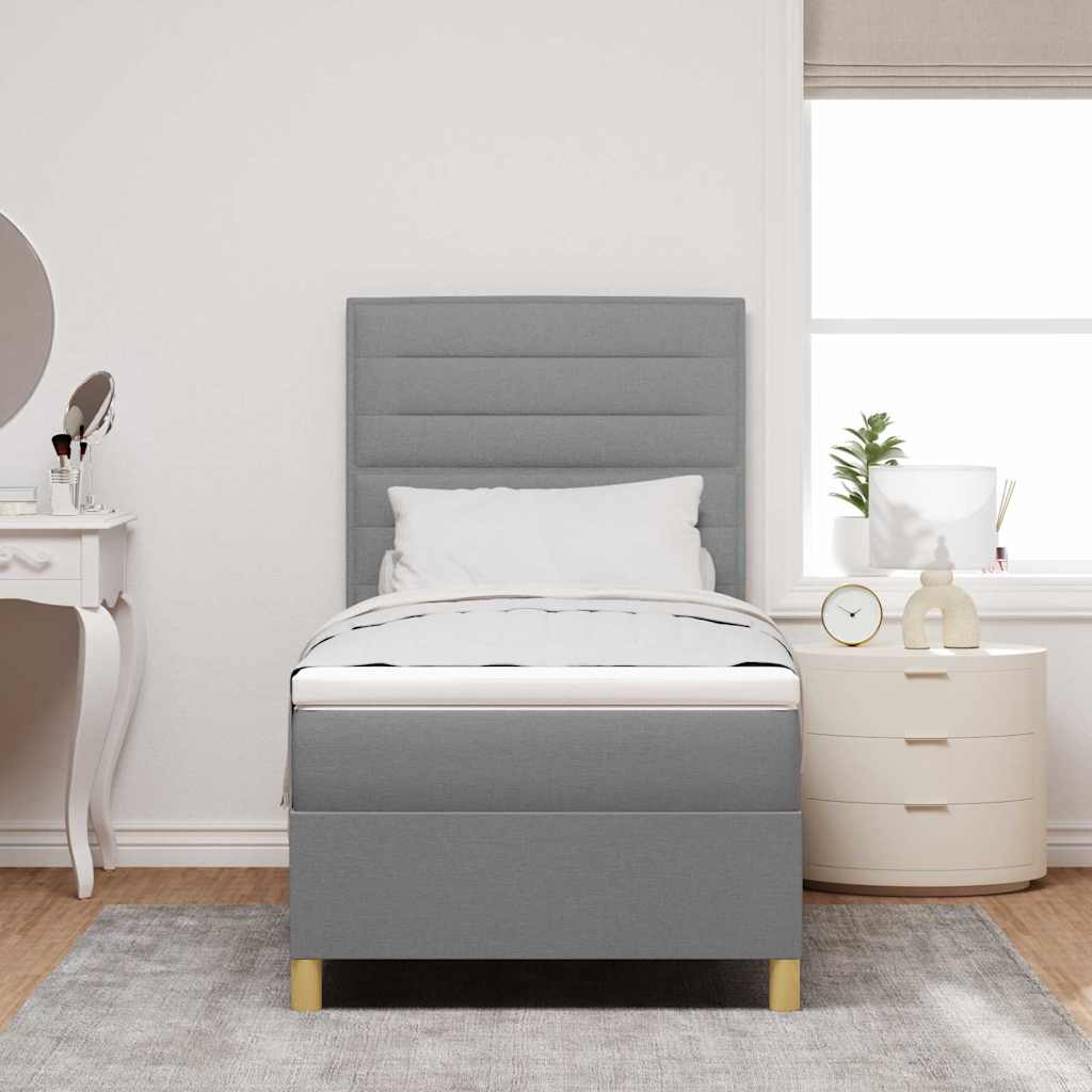 Letto a molle con materasso Grigio chiaro 80 x 200 cm Tessuto 3342977