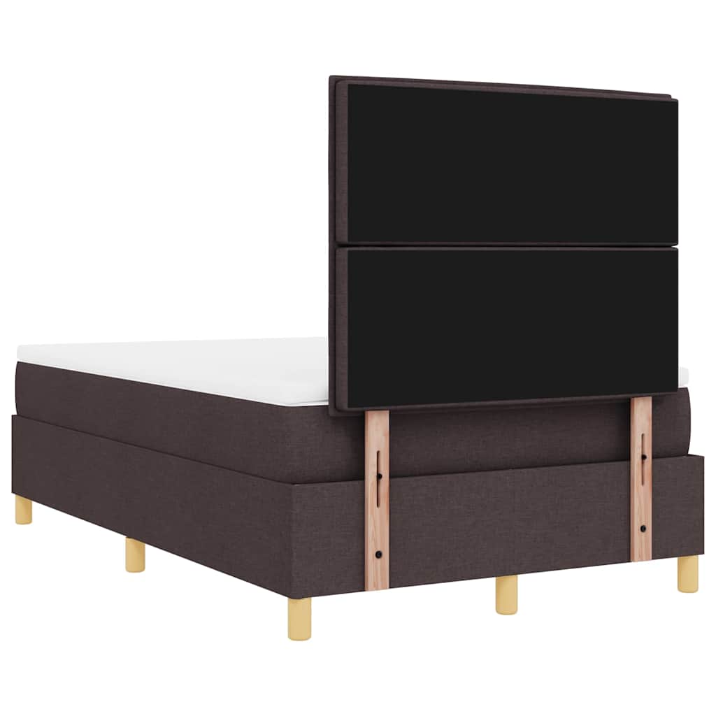 Letto a Sorgente LED Marrone Scuro 120 x 190 cm Tessuto 3343008