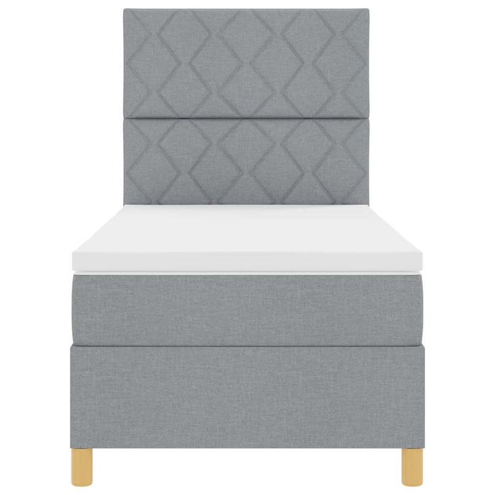 Letto a Sorgente LED Grigio chiaro 100 x 200 cm Tessuto 3343152