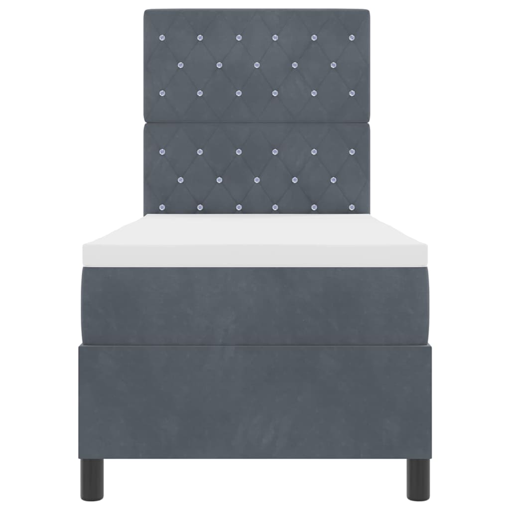 Letto a Sorgente LED Grigio scuro 80 x 200 cm Tessuto 3343209