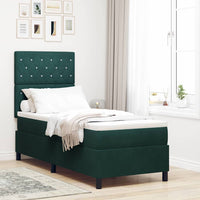 Letto a Sorgente LED Verde Scuro 80 x 200 cm Tessuto 3343211