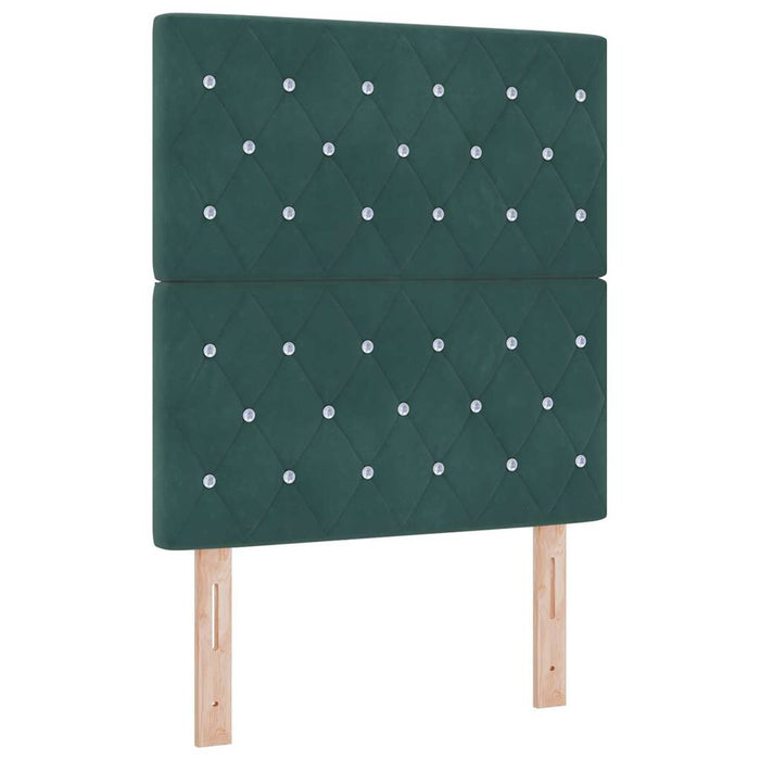 Letto a Sorgente LED Verde Scuro 80 x 200 cm Tessuto 3343211