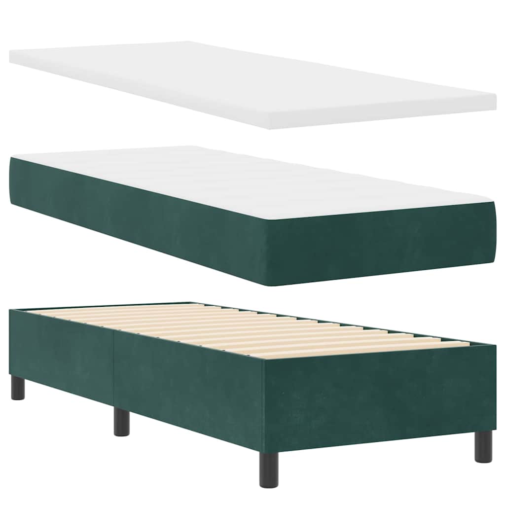 Letto a Sorgente LED Verde Scuro 80 x 200 cm Tessuto 3343211