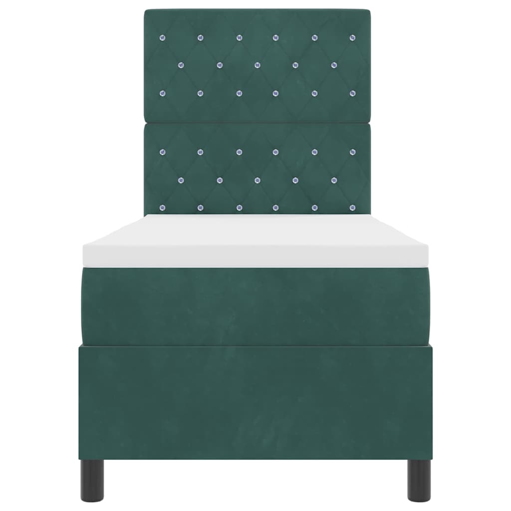 Letto a Sorgente LED Verde Scuro 80 x 200 cm Tessuto 3343211