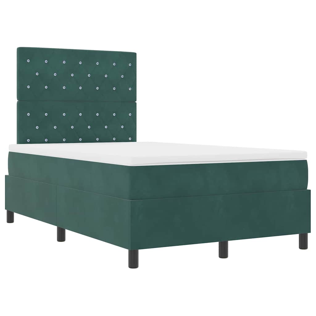 Letto a Sorgente LED Verde Scuro 120 x 200 cm Tessuto 3343241