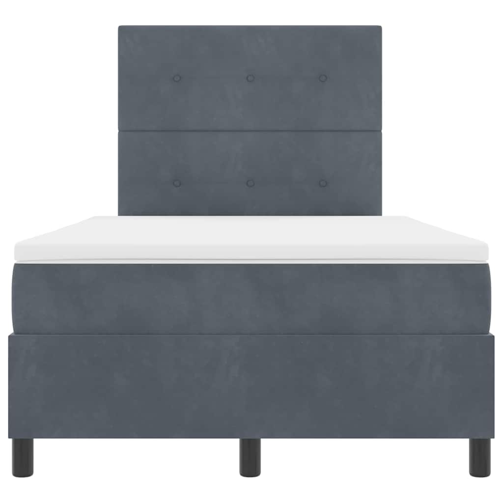 Letto a Sorgente LED Grigio scuro 120 x 190 cm Tessuto 3343299