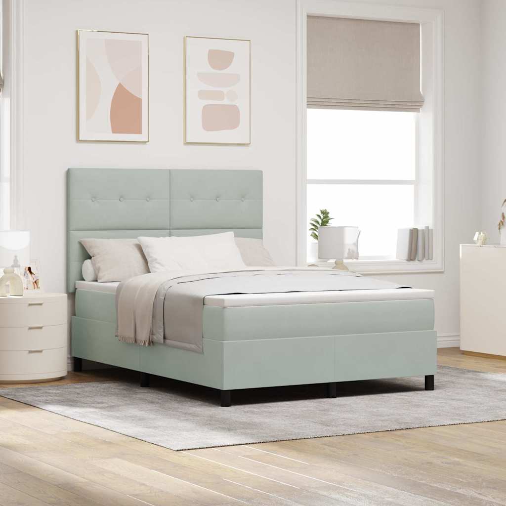 Letto a Sorgente LED Grigio chiaro 160 x 200 cm Tessuto 3343322