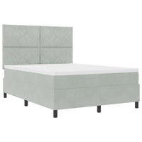 Letto a Sorgente LED Grigio chiaro 140 x 190 cm Tessuto 3343376
