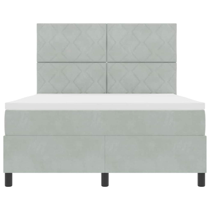 Letto a Sorgente LED Grigio chiaro 140 x 190 cm Tessuto 3343376