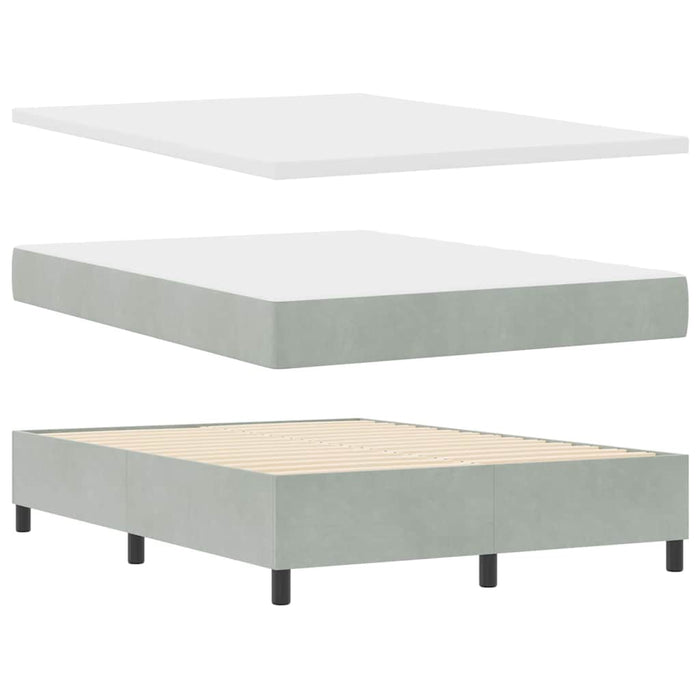 Letto a Sorgente LED Grigio chiaro 140 x 200 cm Tessuto 3343382