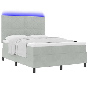 Letto a Sorgente LED Grigio chiaro 140 x 200 cm Tessuto 3343382