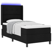 Letto a Sorgente LED con materasso Nero 100 x 200 cm Tessuto 3343492