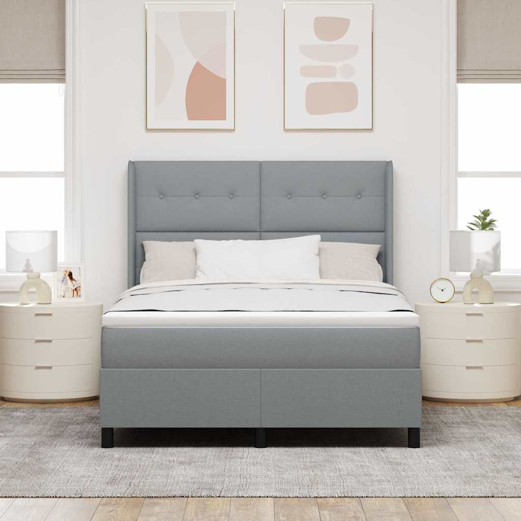 Letto a molle con materasso Grigio chiaro 160 x 200 cm Tessuto 3343511