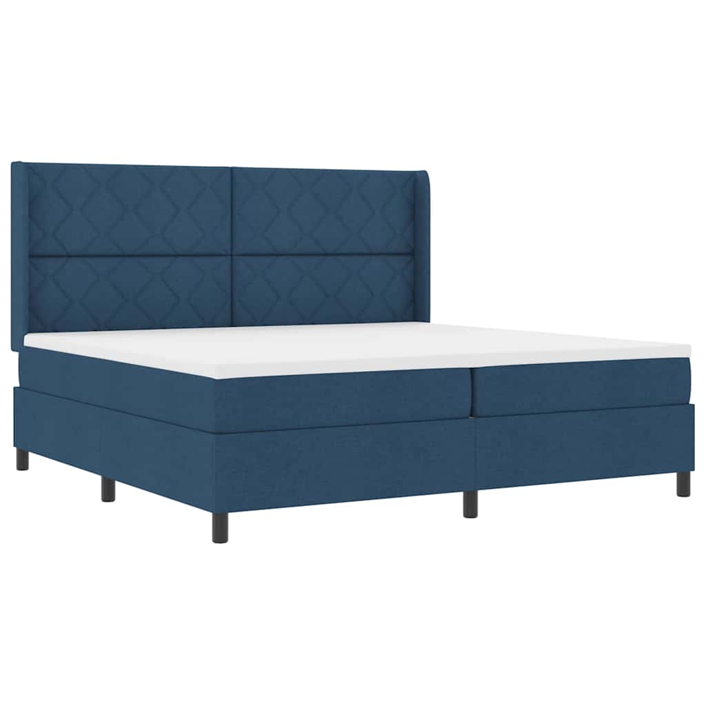 Letto a Sorgente LED con materasso Blu 200 x 200 cm Tessuto 3343594