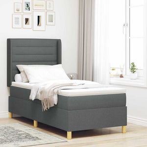 Letto a molle con materasso Grigio 90 x 200 cm Tessuto 3343610