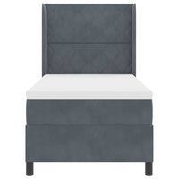 Letto a molle con testiera Grigio scuro 100 x 200 cm Velluto 3343911