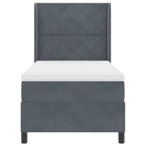 Letto a molle con testiera Grigio scuro 100 x 200 cm Velluto 3343911