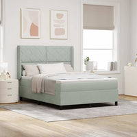 Letto a molle con testiera Grigio chiaro 140 x 200 cm Velluto 3343922