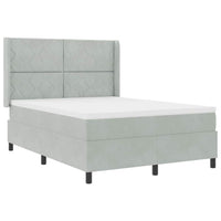 Letto a molle con testiera Grigio chiaro 140 x 200 cm Velluto 3343922