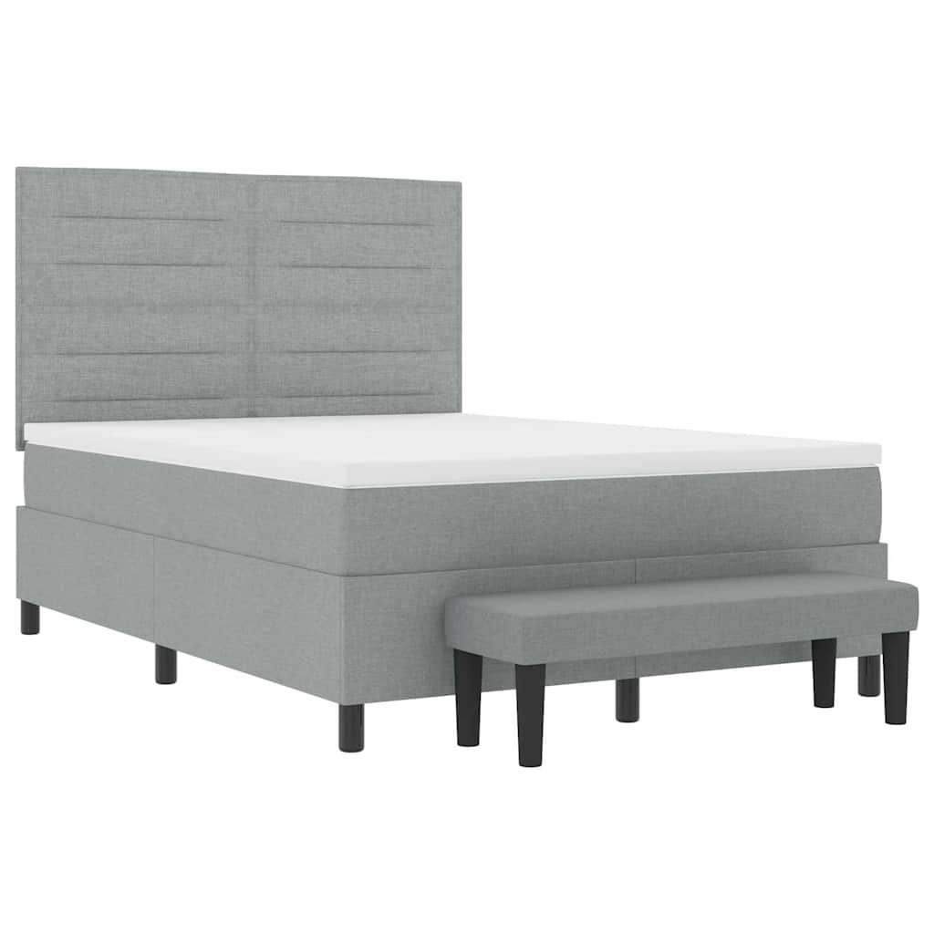 Letto a molle con materasso Grigio chiaro 140 x 200 cm Tessuto 3343995