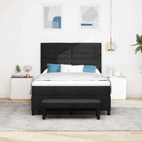 Letto a molle con materasso Nero 140 x 200 cm Tessuto 3343997