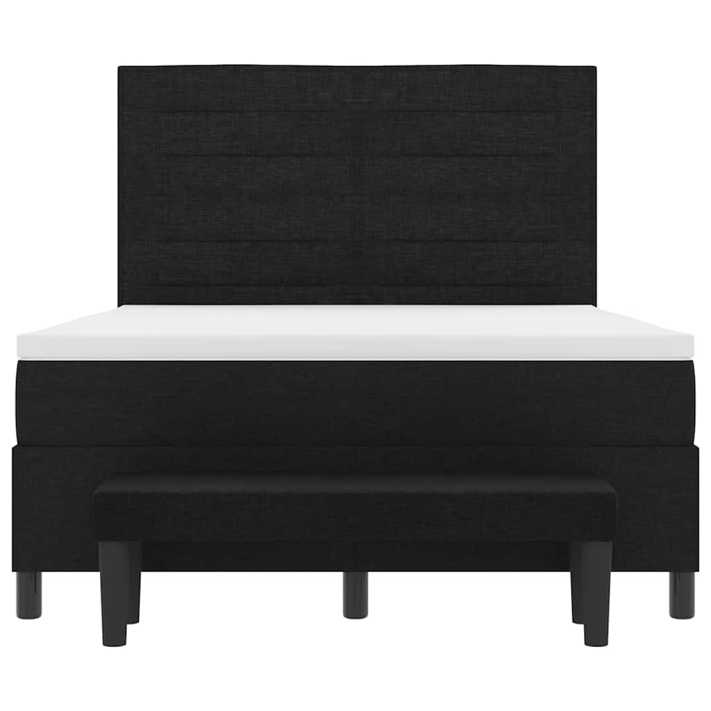 Letto a molle con materasso Nero 140 x 200 cm Tessuto 3343997