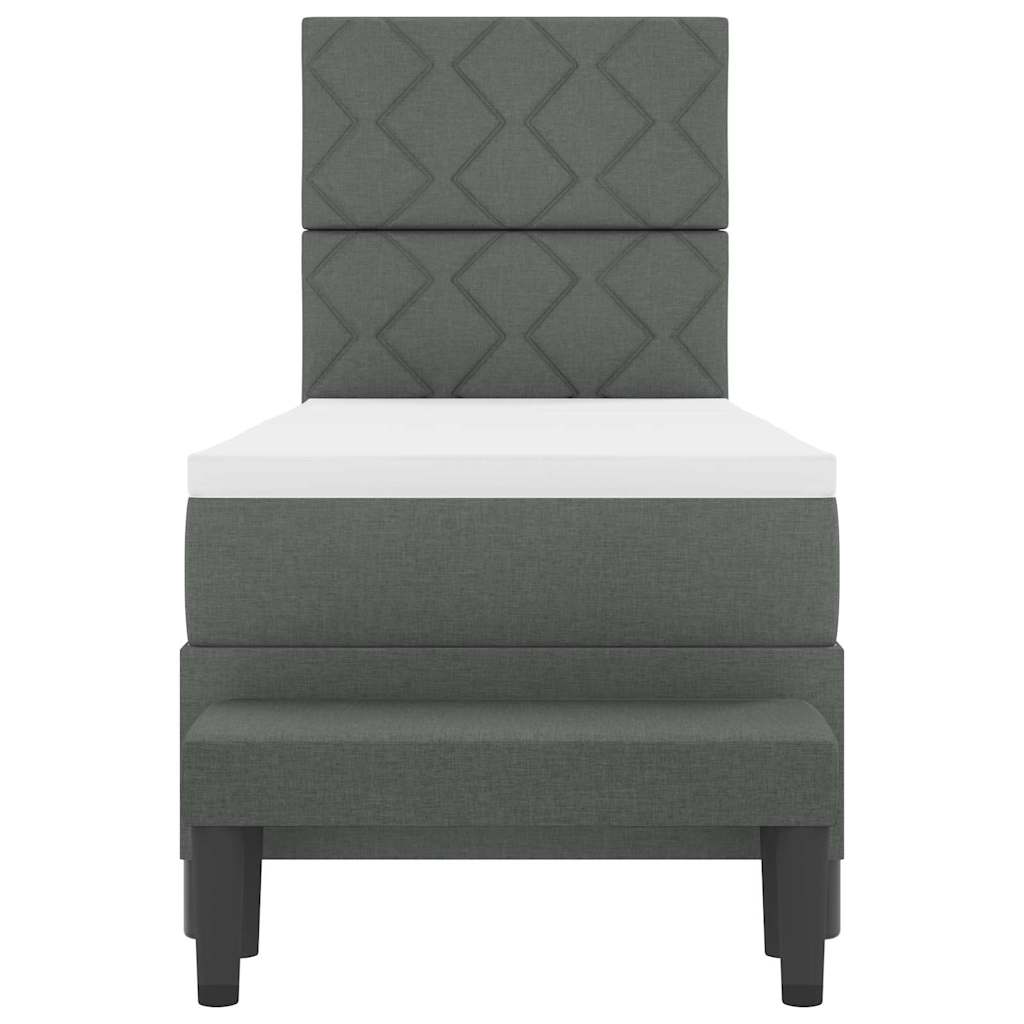 Letto a molle con materasso Grigio scuro 80 x 200 cm Tessuto 3344101