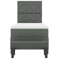 Letto a molle con materasso Grigio scuro 80 x 200 cm Tessuto 3344101