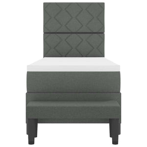 Letto a molle con materasso Grigio scuro 80 x 200 cm Tessuto 3344101