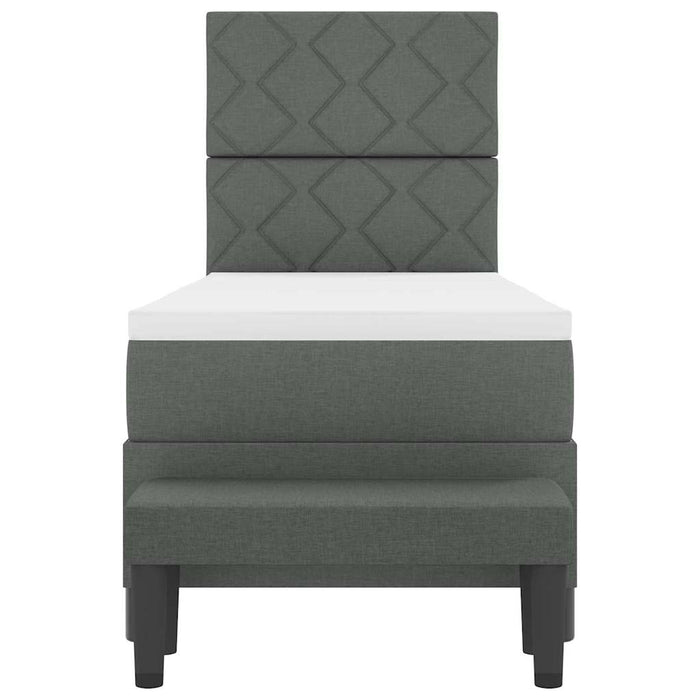 Letto a molle con materasso Grigio scuro 80 x 200 cm Tessuto 3344101