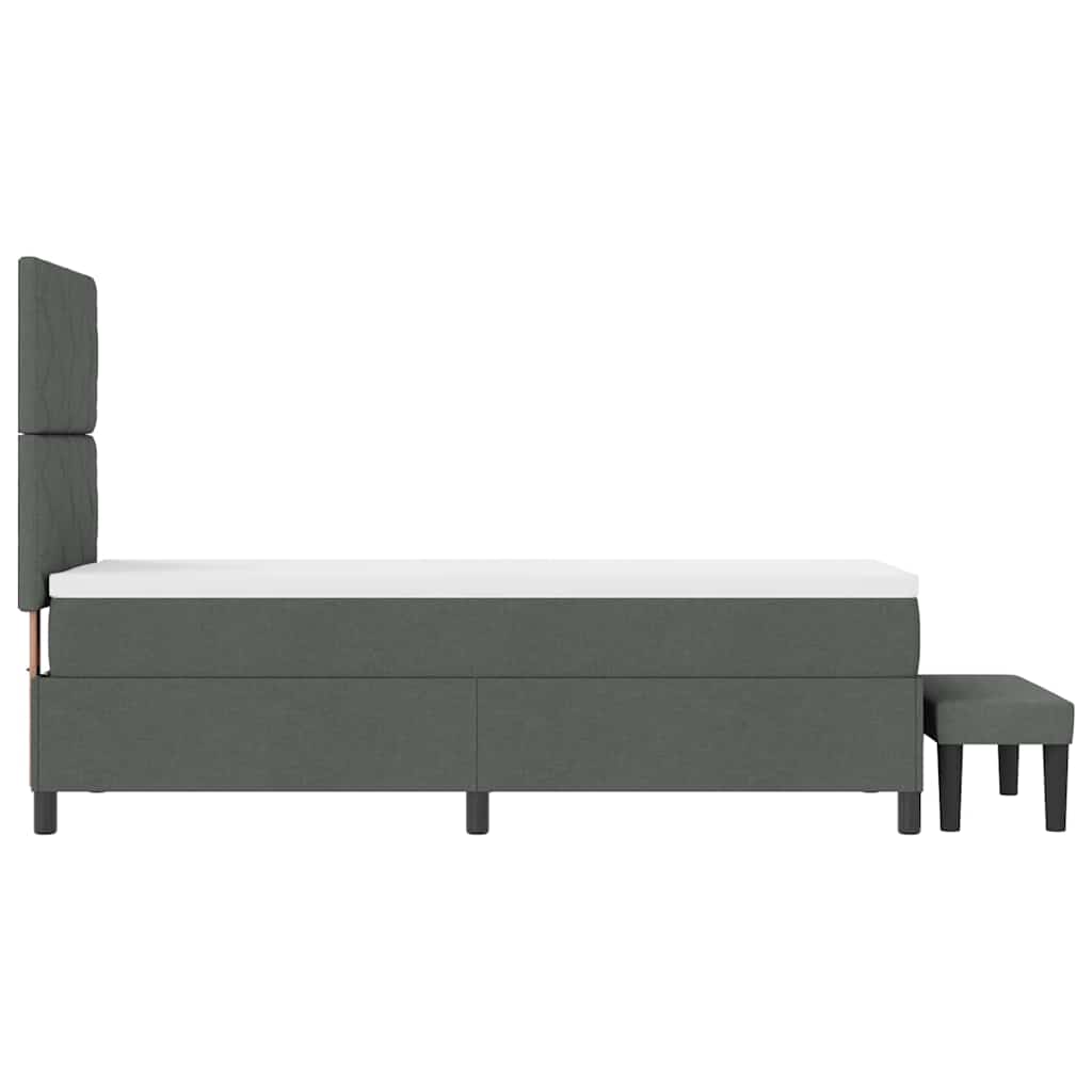 Letto a molle con materasso Grigio scuro 80 x 200 cm Tessuto 3344101