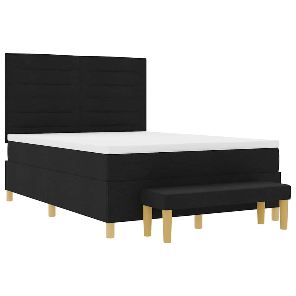 Letto a molle con materasso Nero 140 x 190 cm Tessuto 3344221