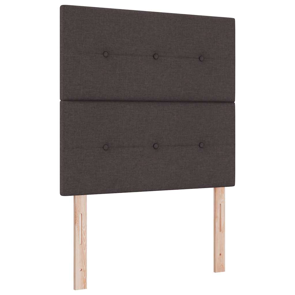 Letto a molle con materasso Marrone scuro 90 x 190 cm Tessuto