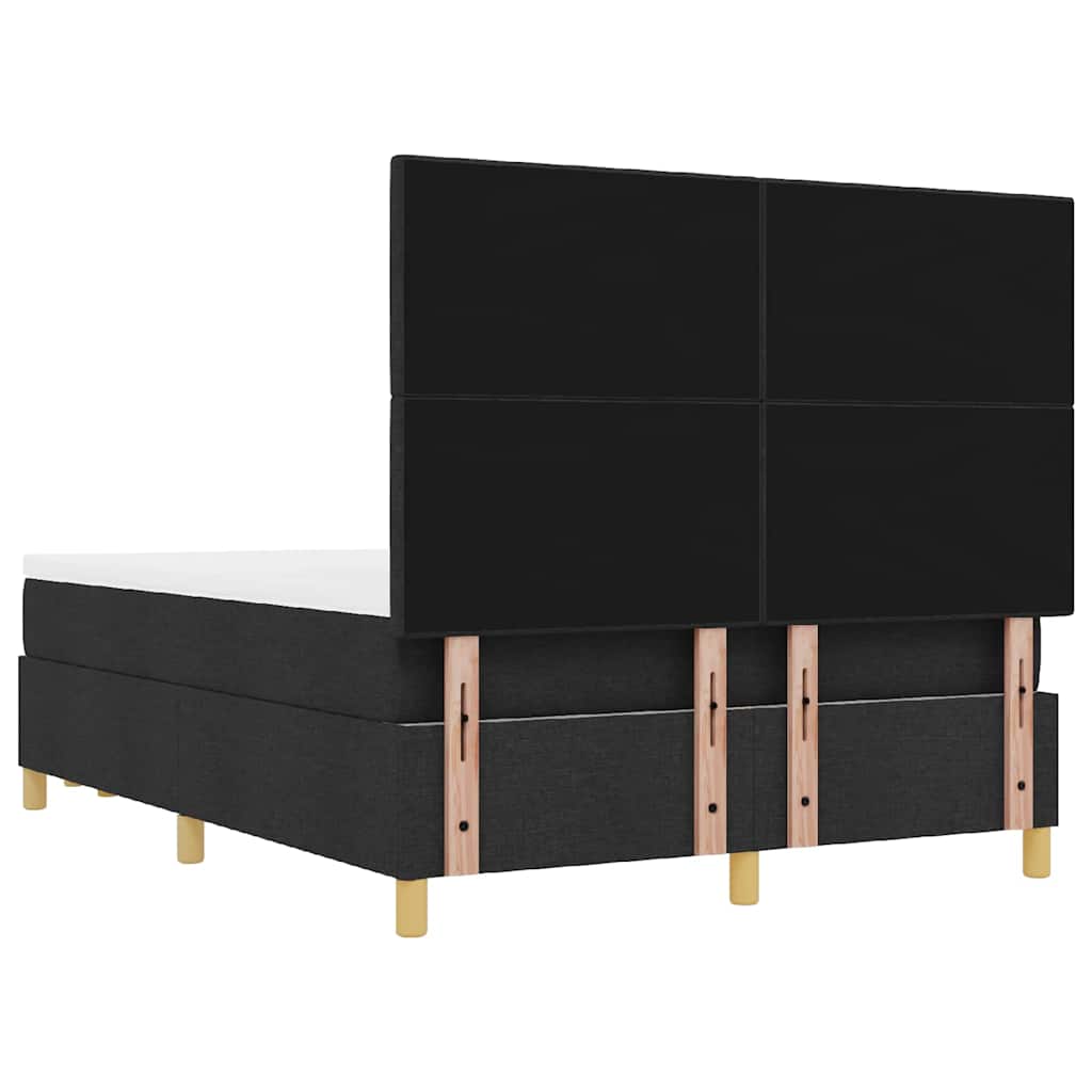 Letto a molle con materasso Nero 140 x 190 cm Tessuto 3344298
