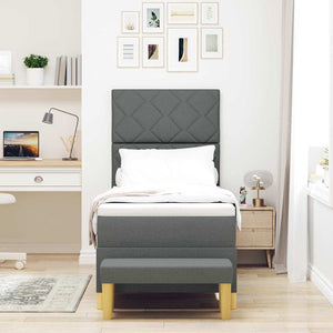 Letto a molle con materasso Grigio scuro 80 x 200 cm Tessuto 3344332