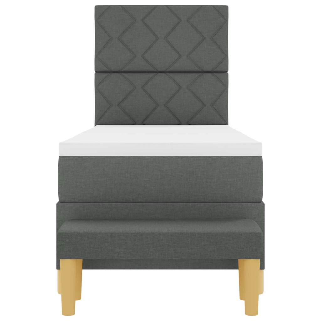 Letto a molle con materasso Grigio scuro 80 x 200 cm Tessuto 3344332