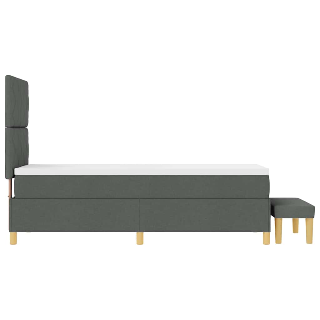 Letto a molle con materasso Grigio scuro 80 x 200 cm Tessuto 3344332